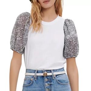 Maje women’s Tilania Mixed Media blouse